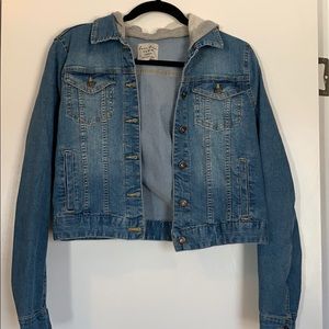 Denim Jacket with Detachable Hood